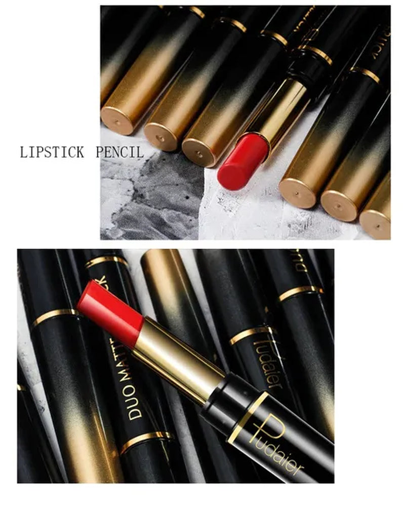 Health & Beauty Pudaier Brand Double Ended Matte Lip Liner Lipstick Pencil Makeup Lip Tint Set for Women Non-Stick Cup Long Lasting Batom Matte