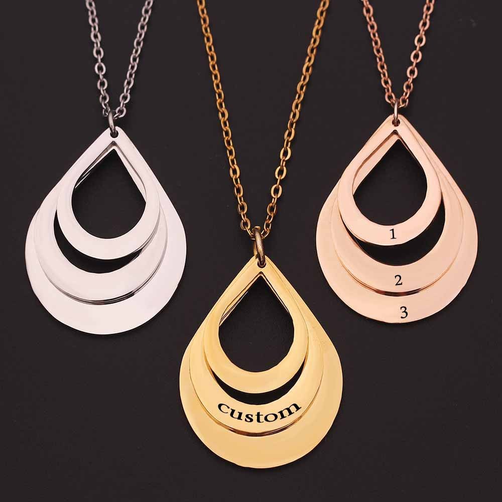 Personalized Family Necklaces Customized Engraved