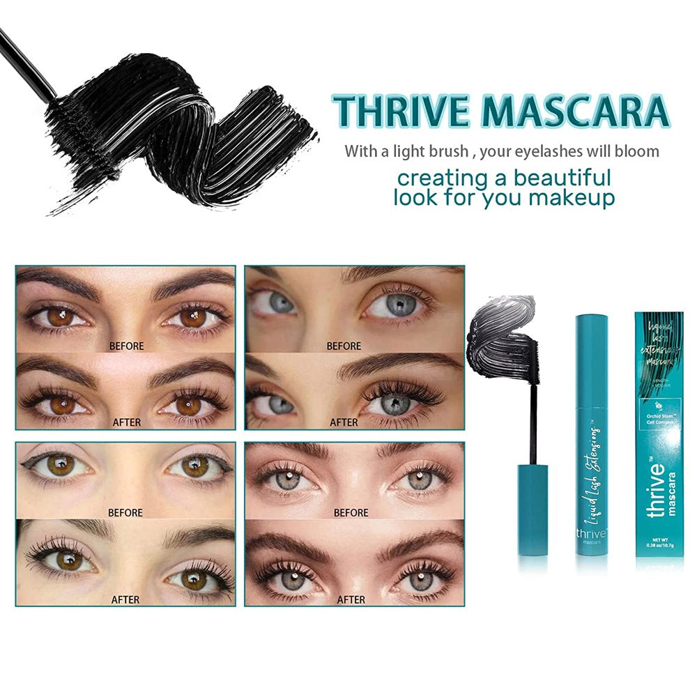 Thrive Mascara Liquid Lash Extension, Thrive Cosmetics Mascara, Thrive Mascara Black Volume and Length (Black)