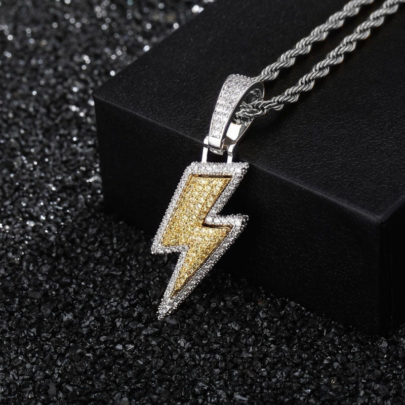 Lightning Hip Hop Pendant with inlaid Zircon