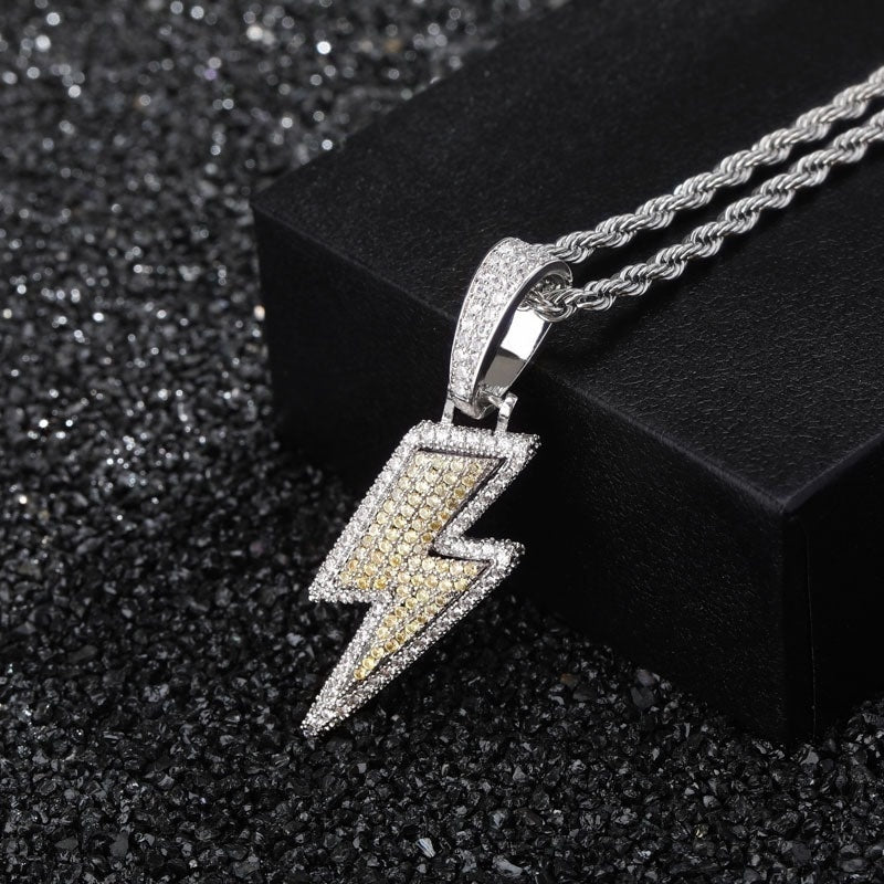 Lightning Hip Hop Pendant with inlaid Zircon