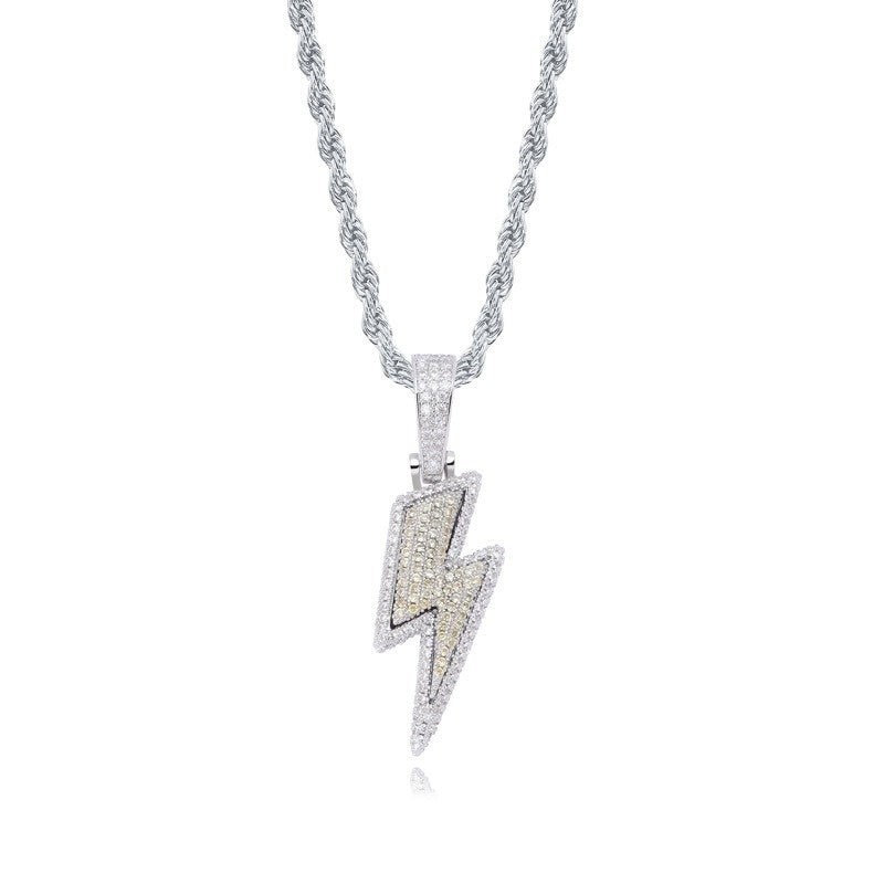 Lightning Hip Hop Pendant with inlaid Zircon