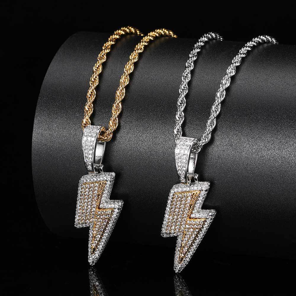 Lightning Hip Hop Pendant with inlaid Zircon