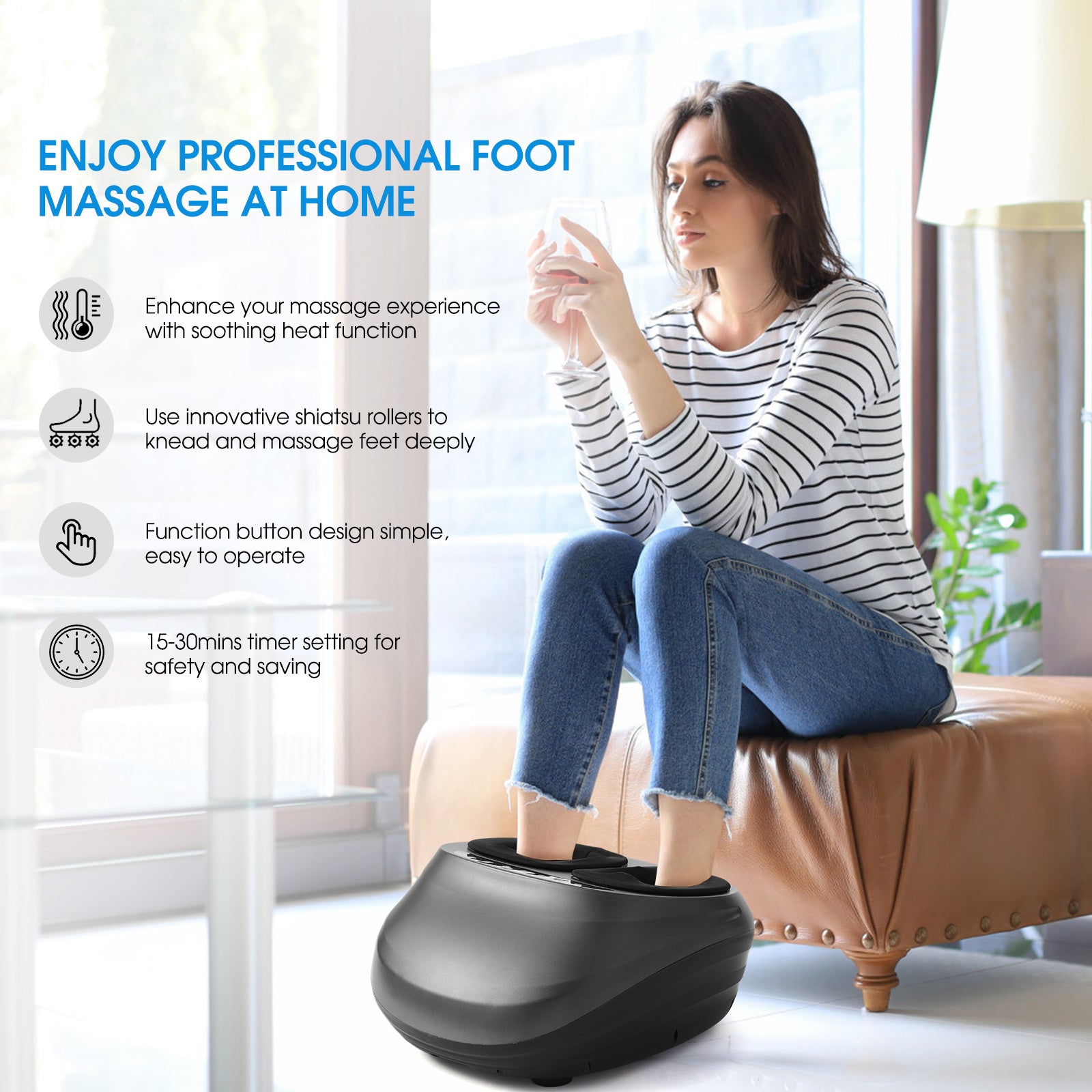 Shiatsu Foot Massager  With Heat