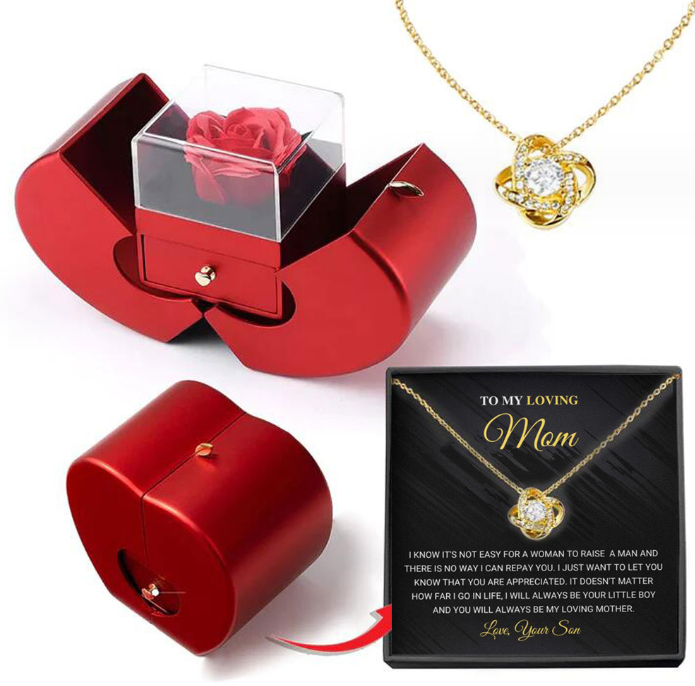 Fashion Eternal Rose Jewelry Box with Necklace