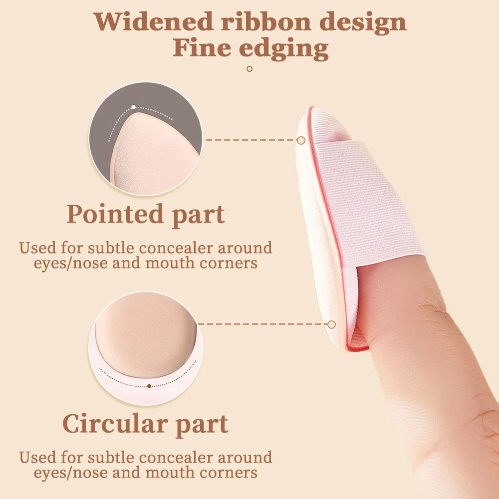 Mini Finger Puff Set Makeup Sponge Face Concealer Foundation Detail Puff Professional Cosmetic Cushion Puff Makeup Beauty Tool