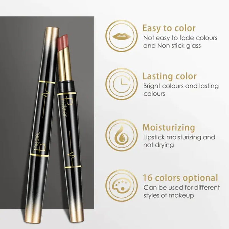 Health & Beauty Pudaier Brand Double Ended Matte Lip Liner Lipstick Pencil Makeup Lip Tint Set for Women Non-Stick Cup Long Lasting Batom Matte