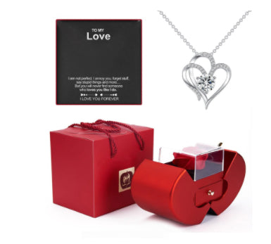 Fashion Eternal Rose Jewelry Box with Necklace