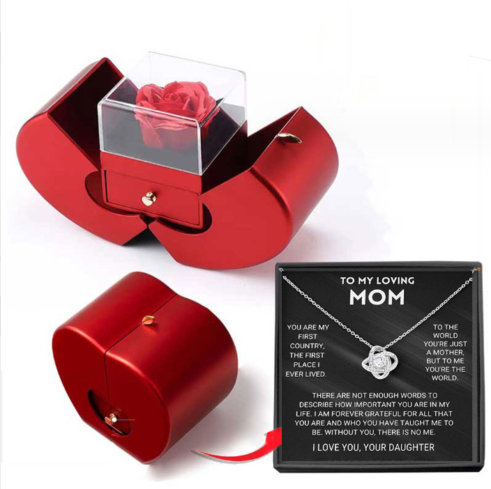 Fashion Eternal Rose Jewelry Box with Necklace