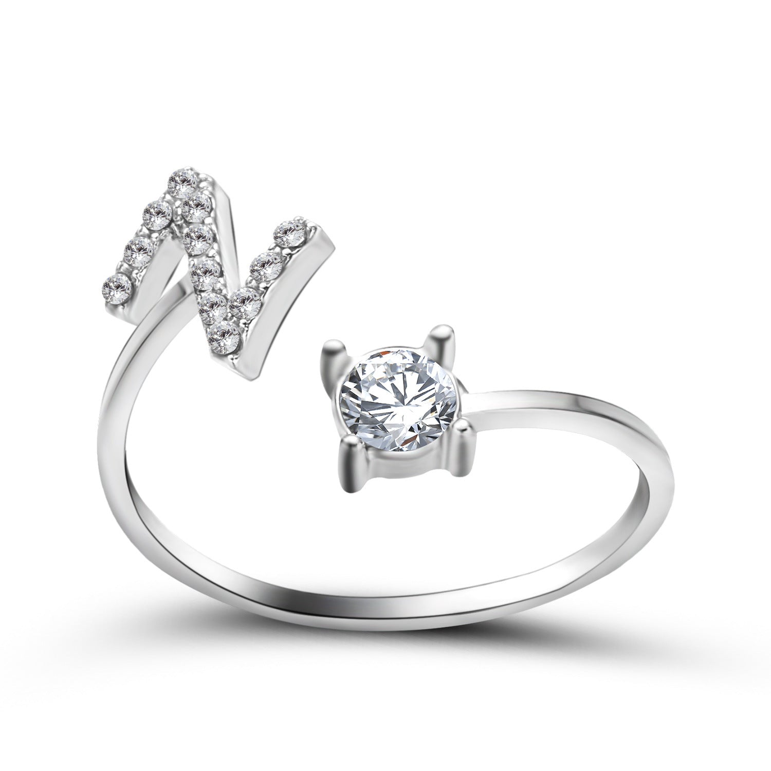 New Adjustable 26 Initial Letter Ring