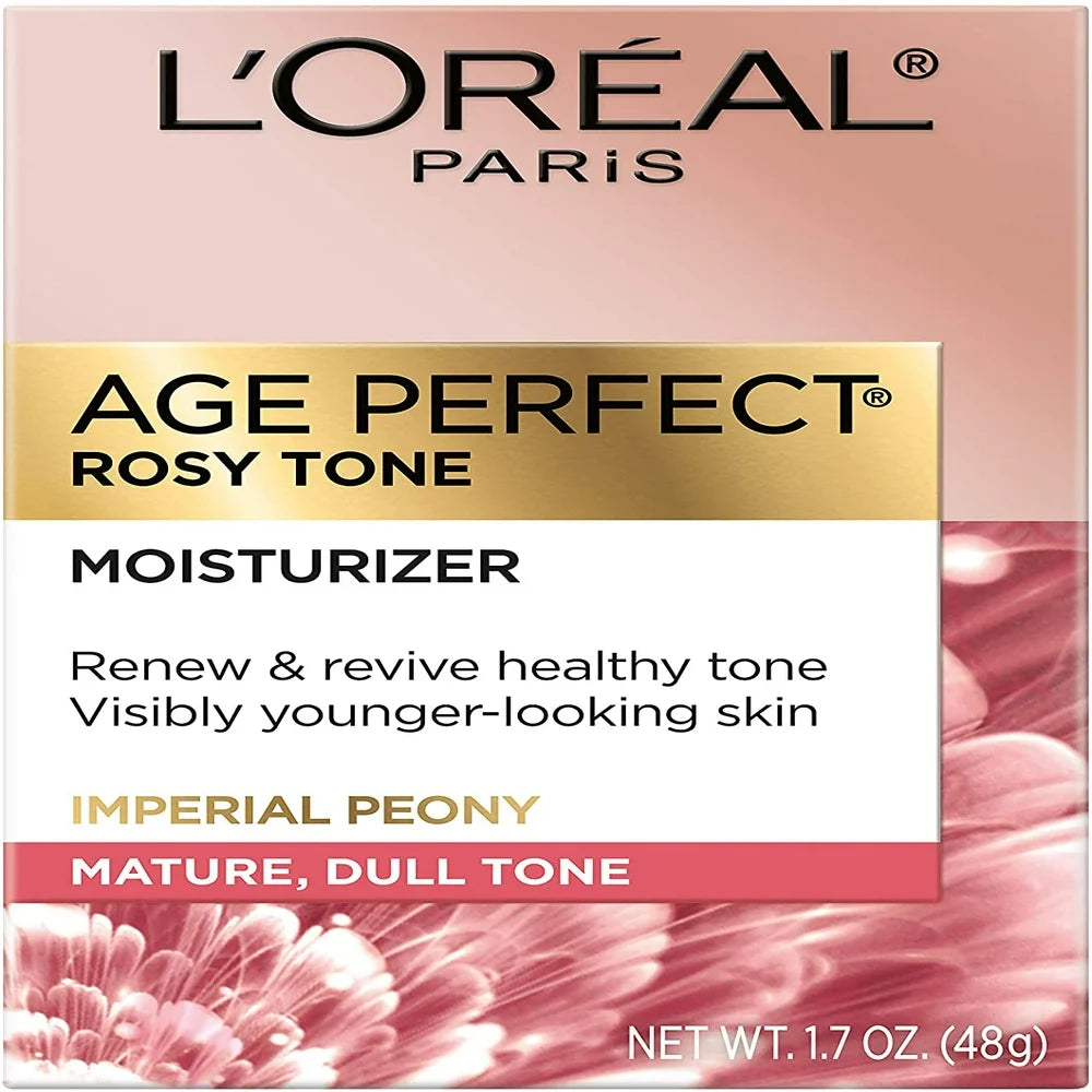 L’Oreal Paris Skincare Age Perfect Rosy Tone Face Moisturizer for Visibly Younger Looking Skin, Anti-Aging Day Cream, 1.7 Oz, Packaging May Vary