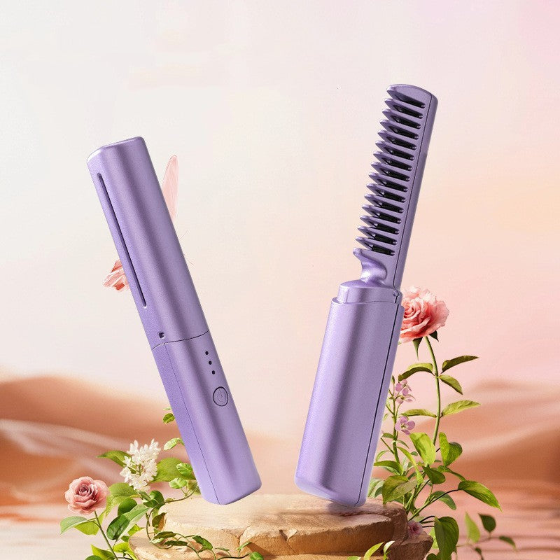 Wireless Hair Straightener and Curler Comb