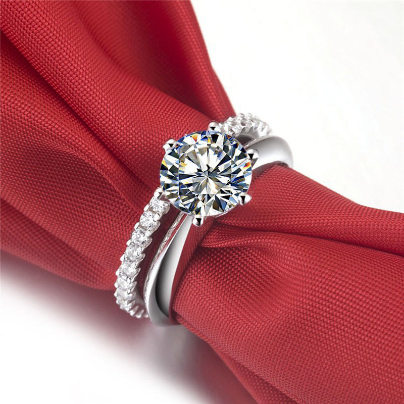 Silver Gold-plated Moissanite Set 1.5 Carats