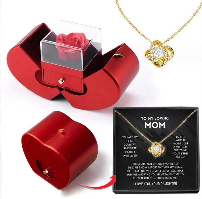 Fashion Eternal Rose Jewelry Box with Necklace