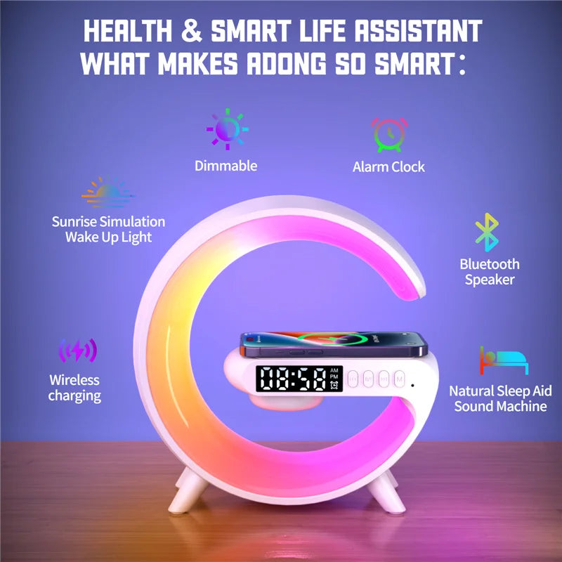 Mini Wireless Charging Night Light and Alarm Clock