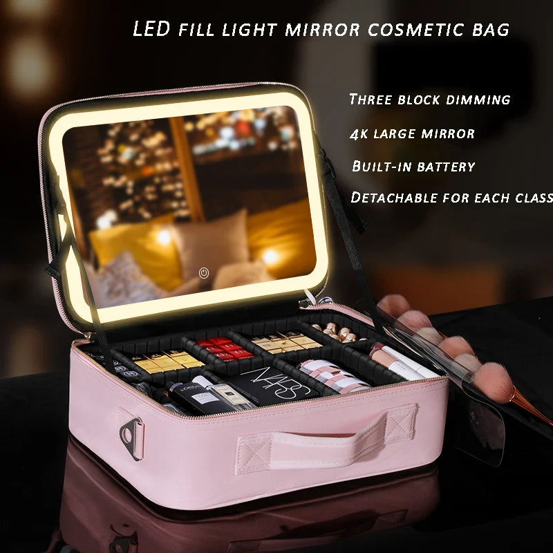 Smart LED Cosmetic Case with Mirror