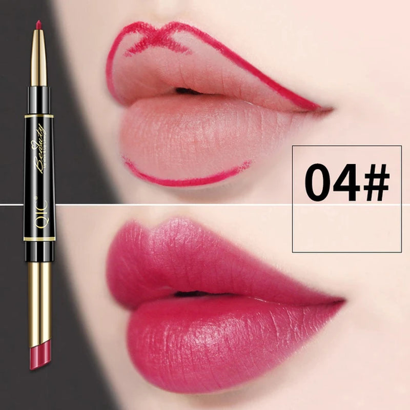 2 in 1 Lip Liner Waterproof Matte Lipstick Pencil Sexy Red Long Lasting Lipliner Makeup Cosmetics