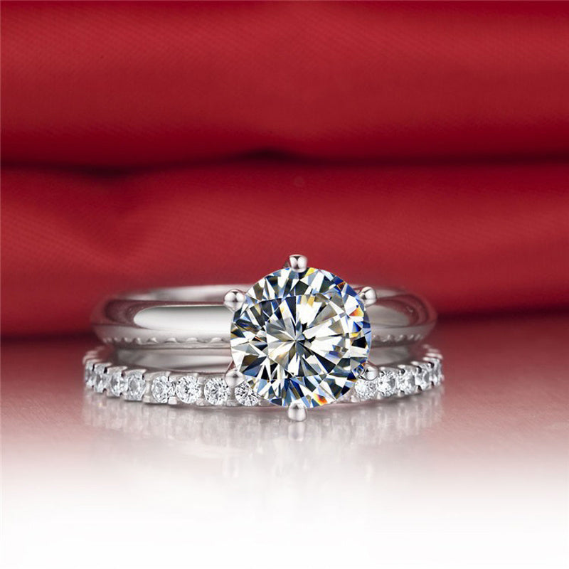 Silver Gold-plated Moissanite Set 1.5 Carats