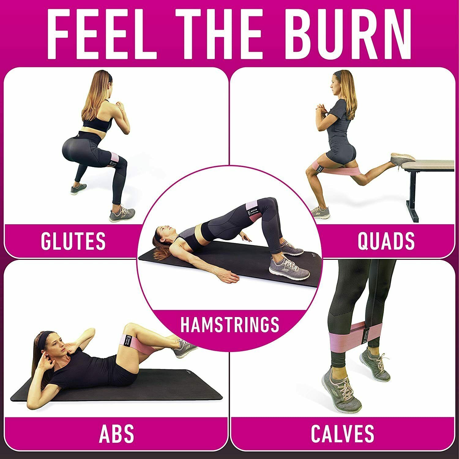 Workout Resistance Bands for Legs & Butt