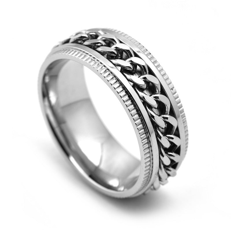 Mens Stainless Steel Spinner Ring