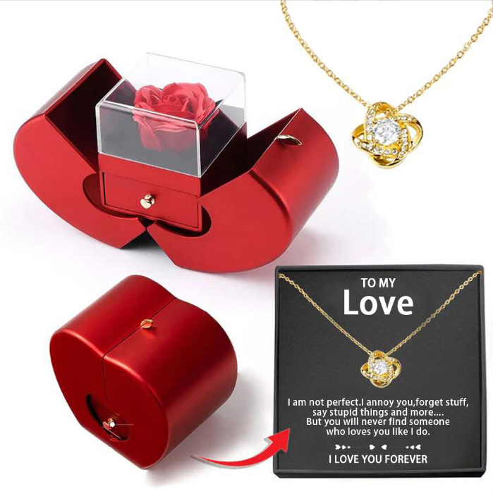 Fashion Eternal Rose Jewelry Box with Necklace