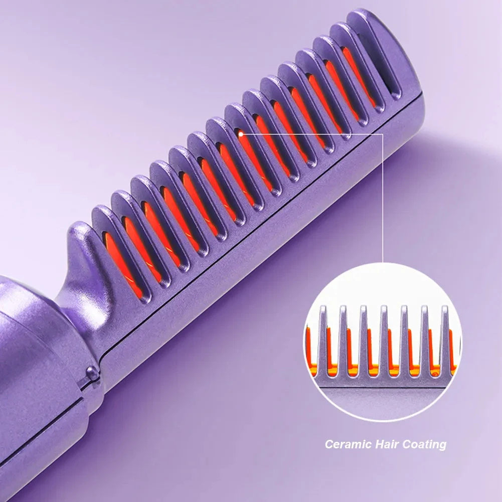 Wireless Hair Straightener and Curler Comb